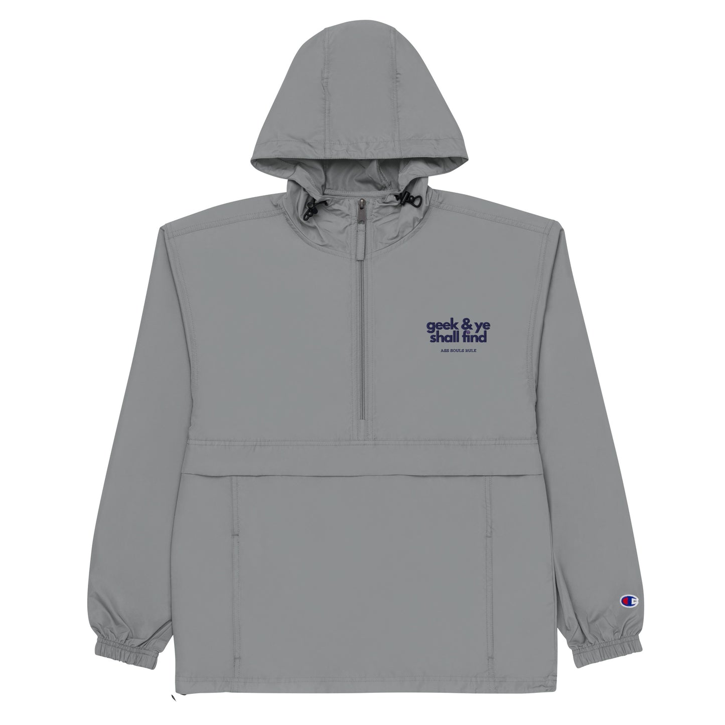 Geek & Ye Shall Find embroidered champion packable jacket