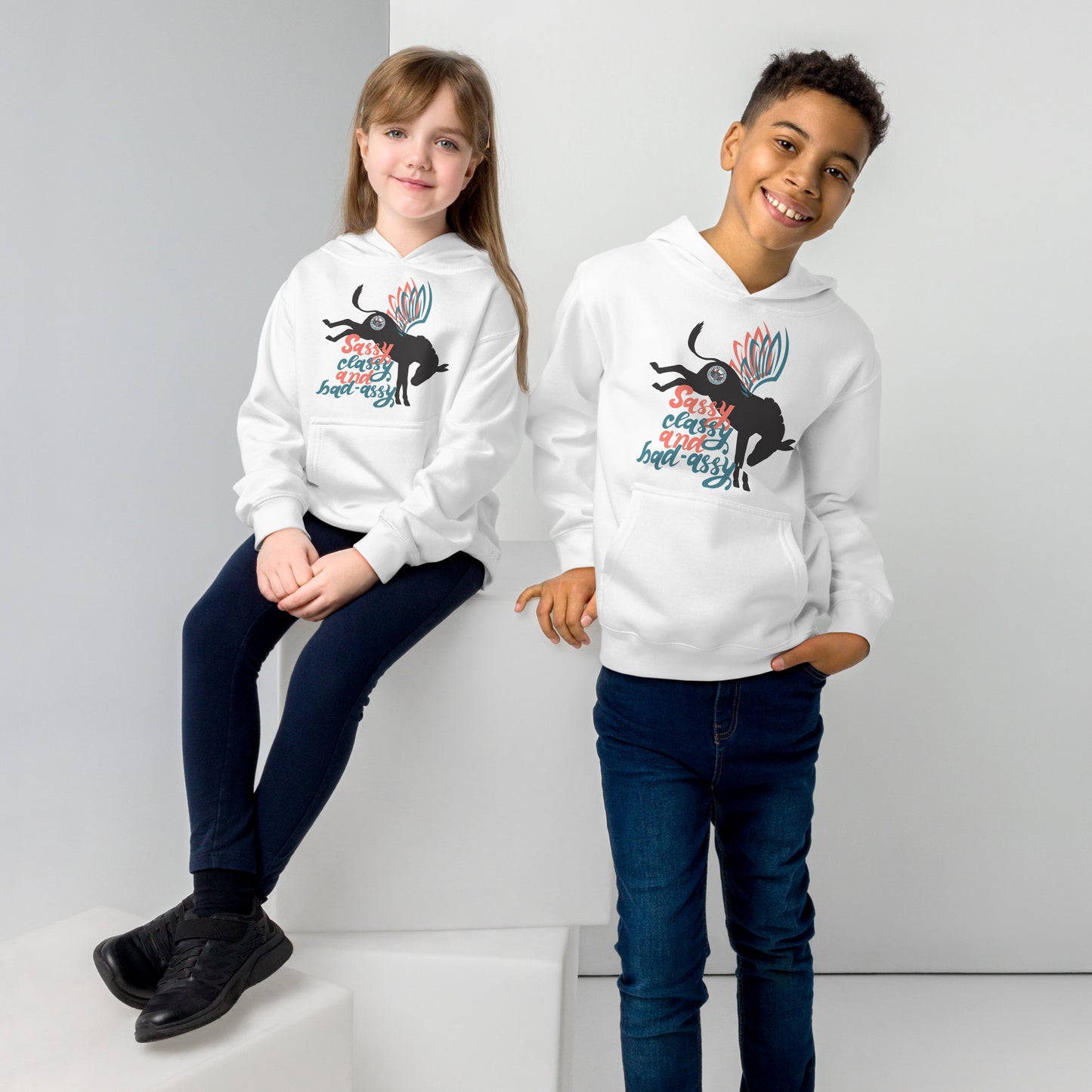 Sassy, Classy, & Bad Assy kids fleece hoodie