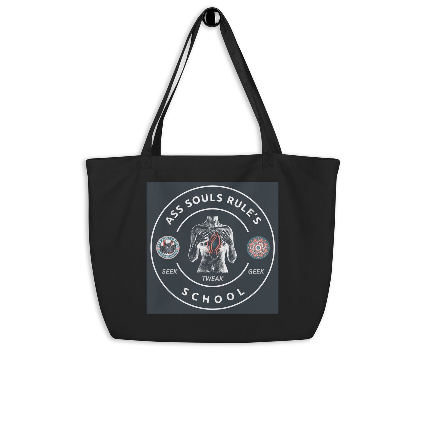 Ass Souls Rule's School large organic tote bag