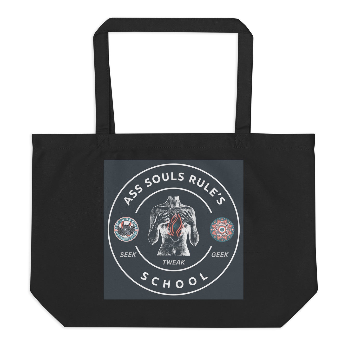 Ass Souls Rule's School large organic tote bag