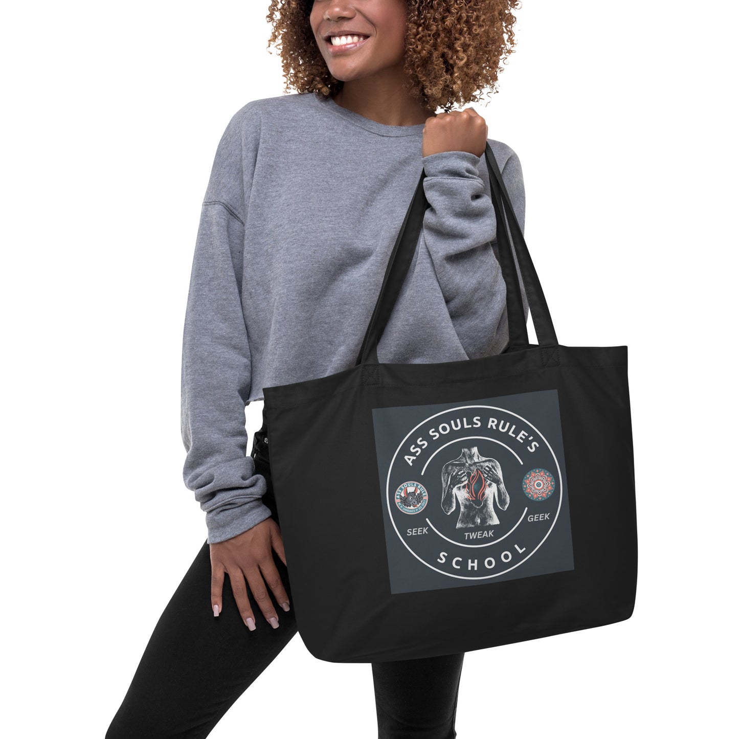 Ass Souls Rule's School large organic tote bag