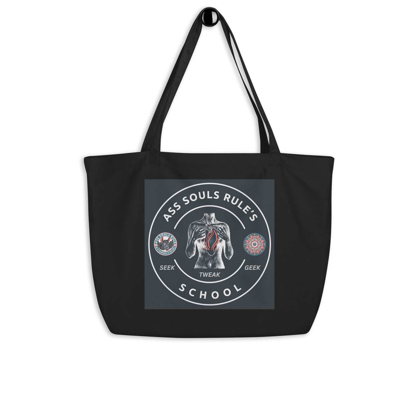 Ass Souls Rule's School large organic tote bag