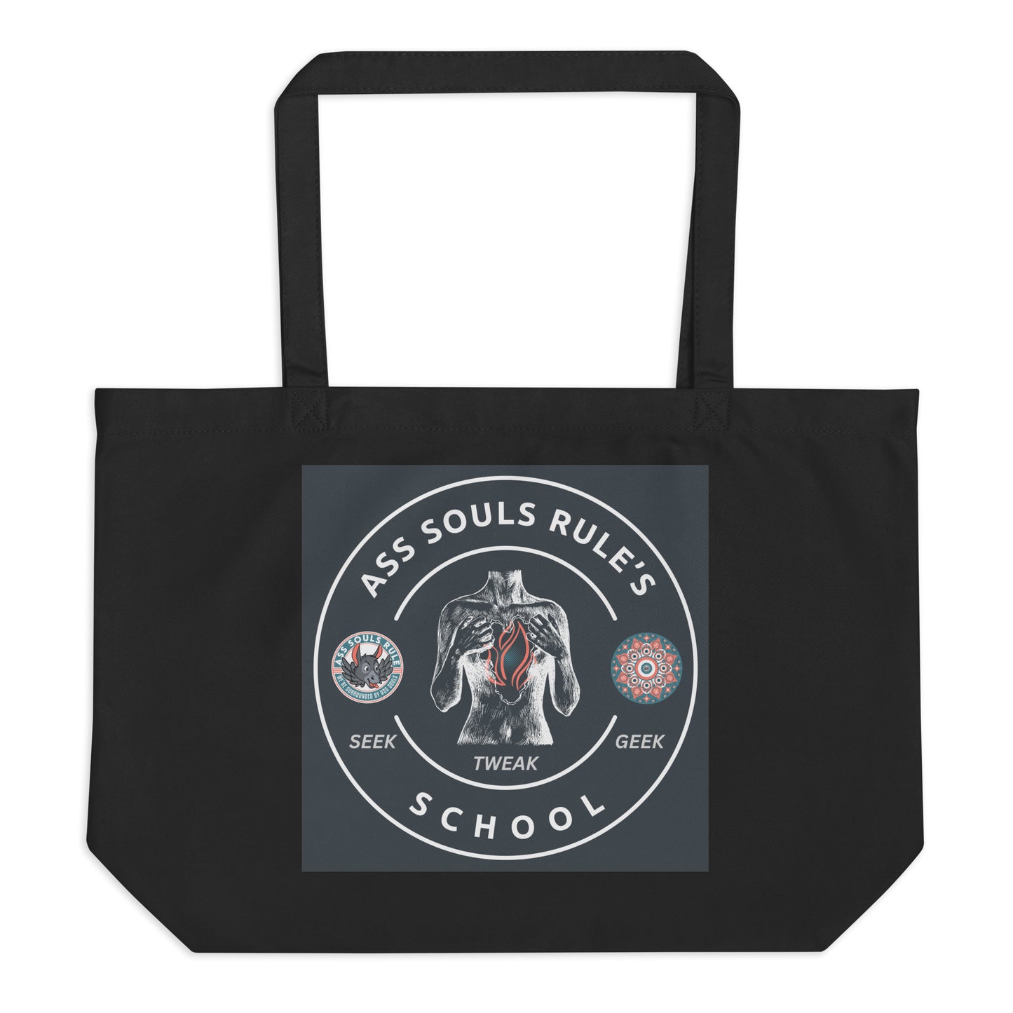 Ass Souls Rule's School large organic tote bag