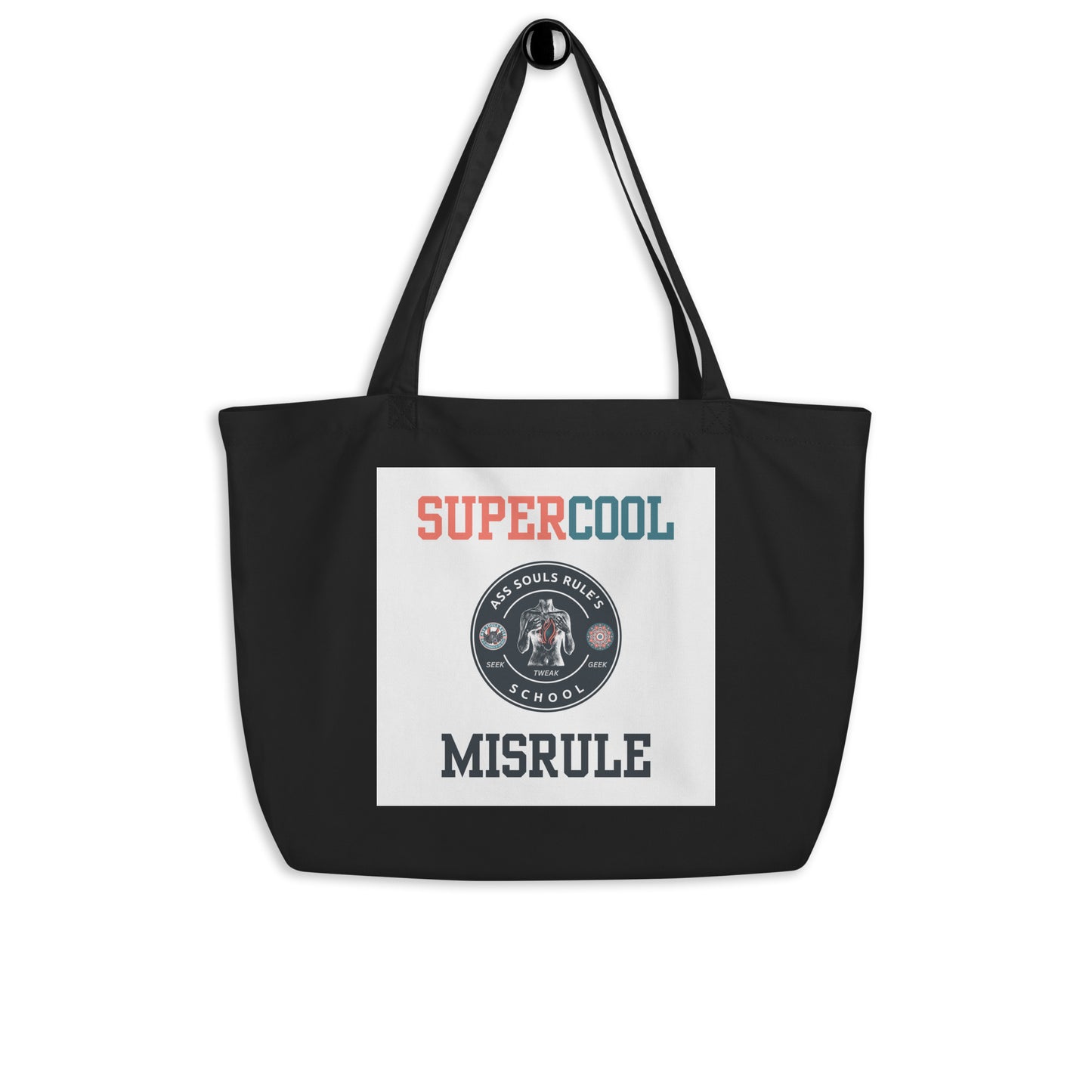 SuperCool MisRule large organic tote bag