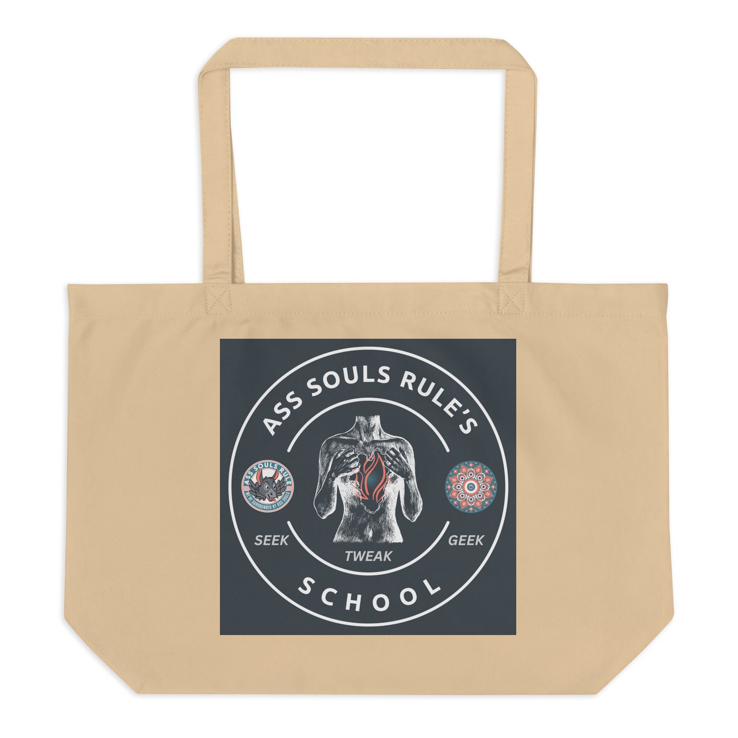 Ass Souls Rule's School large organic tote bag