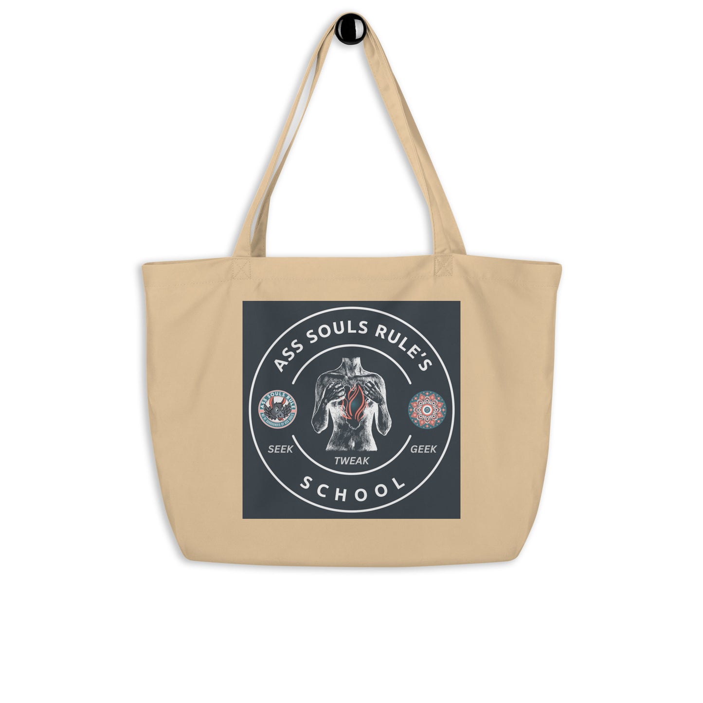 Ass Souls Rule's School large organic tote bag