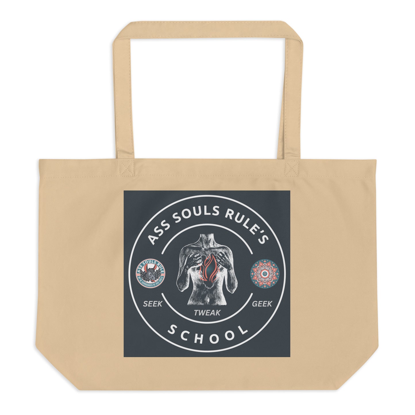 Ass Souls Rule's School large organic tote bag