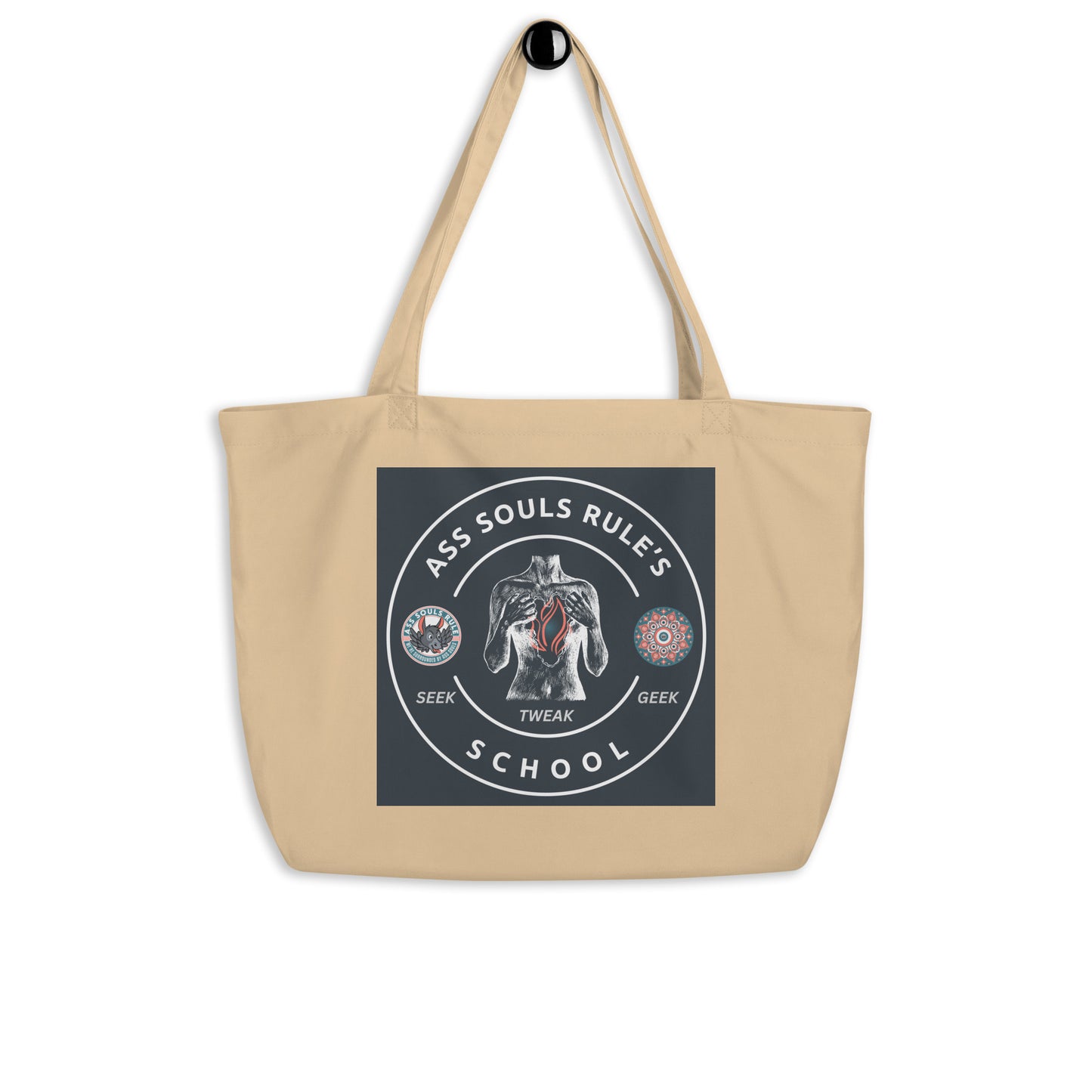 Ass Souls Rule's School large organic tote bag