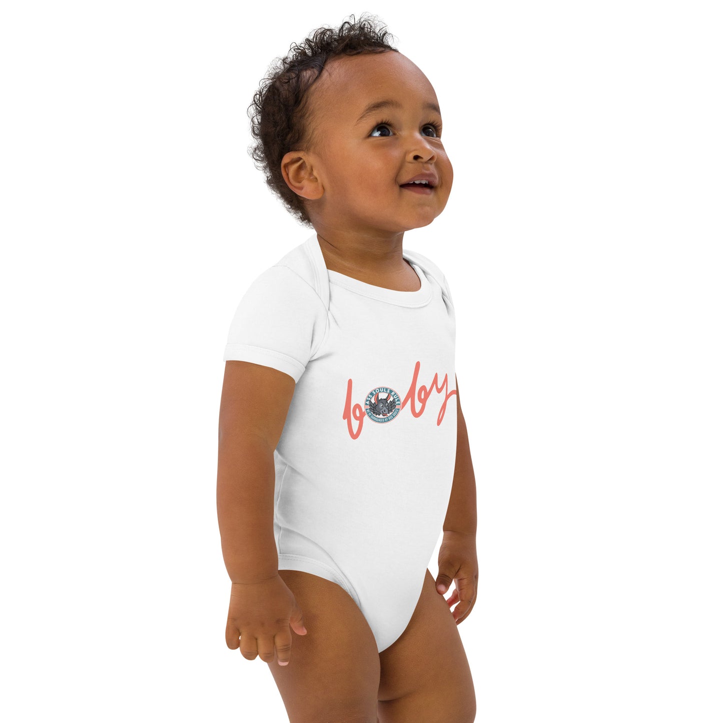 ASR organic cotton salmon baby bodysuit