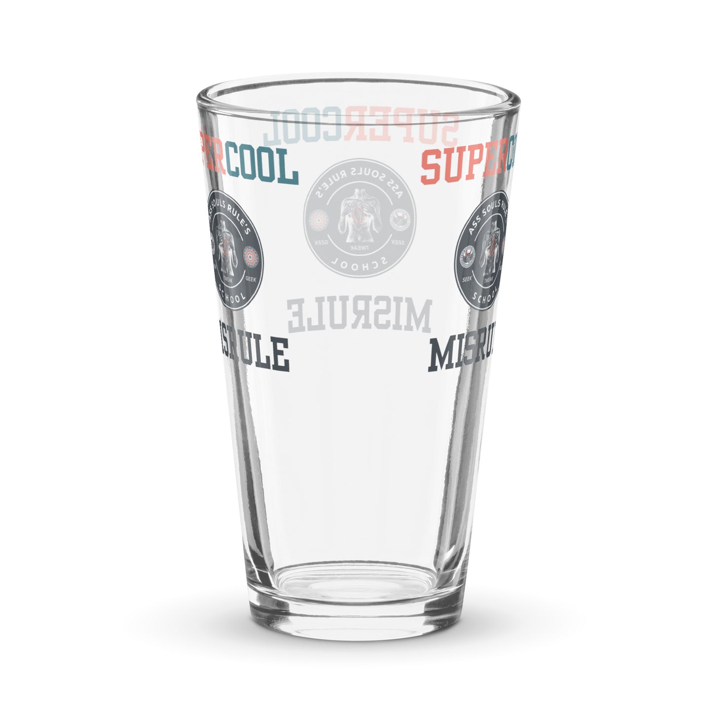 SuperCool Misrule shaker pint glass