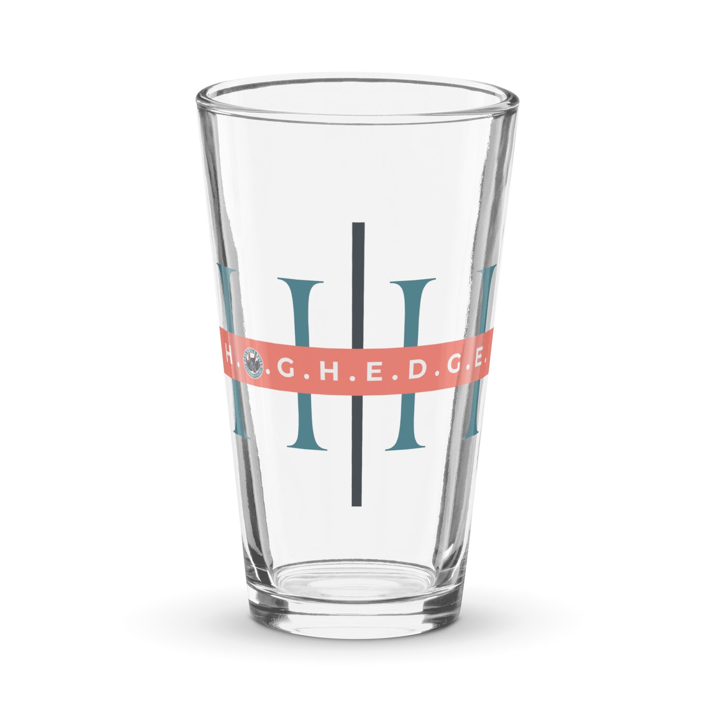 H.O.G.H.E.D.G.E. shaker pint glass