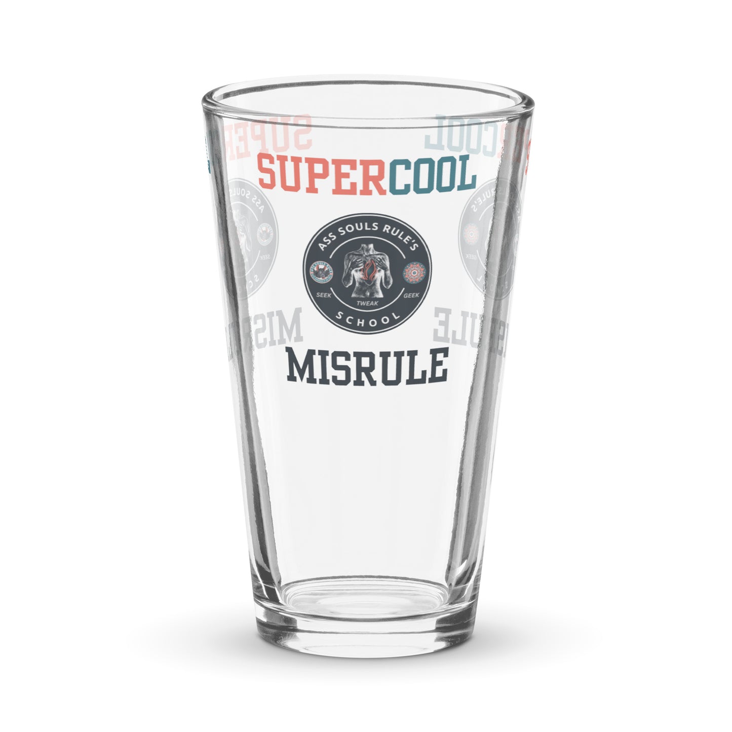 SuperCool Misrule shaker pint glass