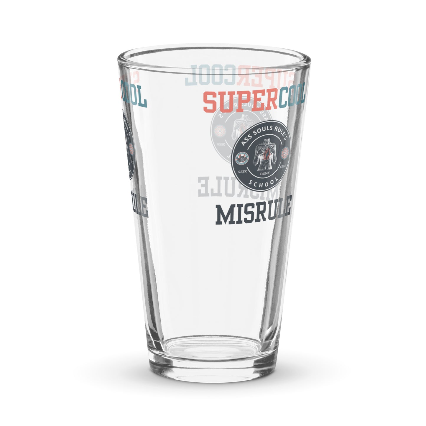 SuperCool Misrule shaker pint glass