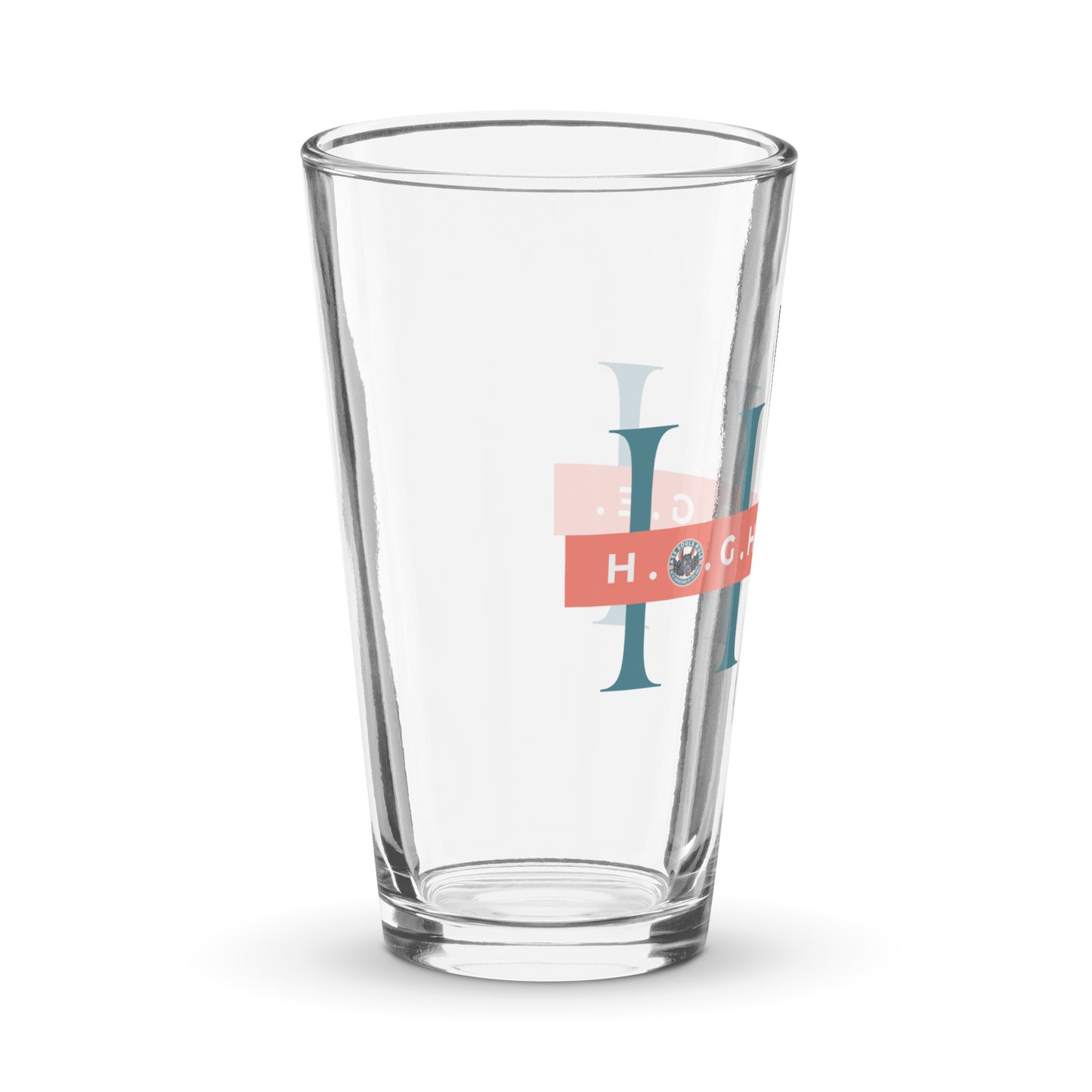 H.O.G.H.E.D.G.E. shaker pint glass