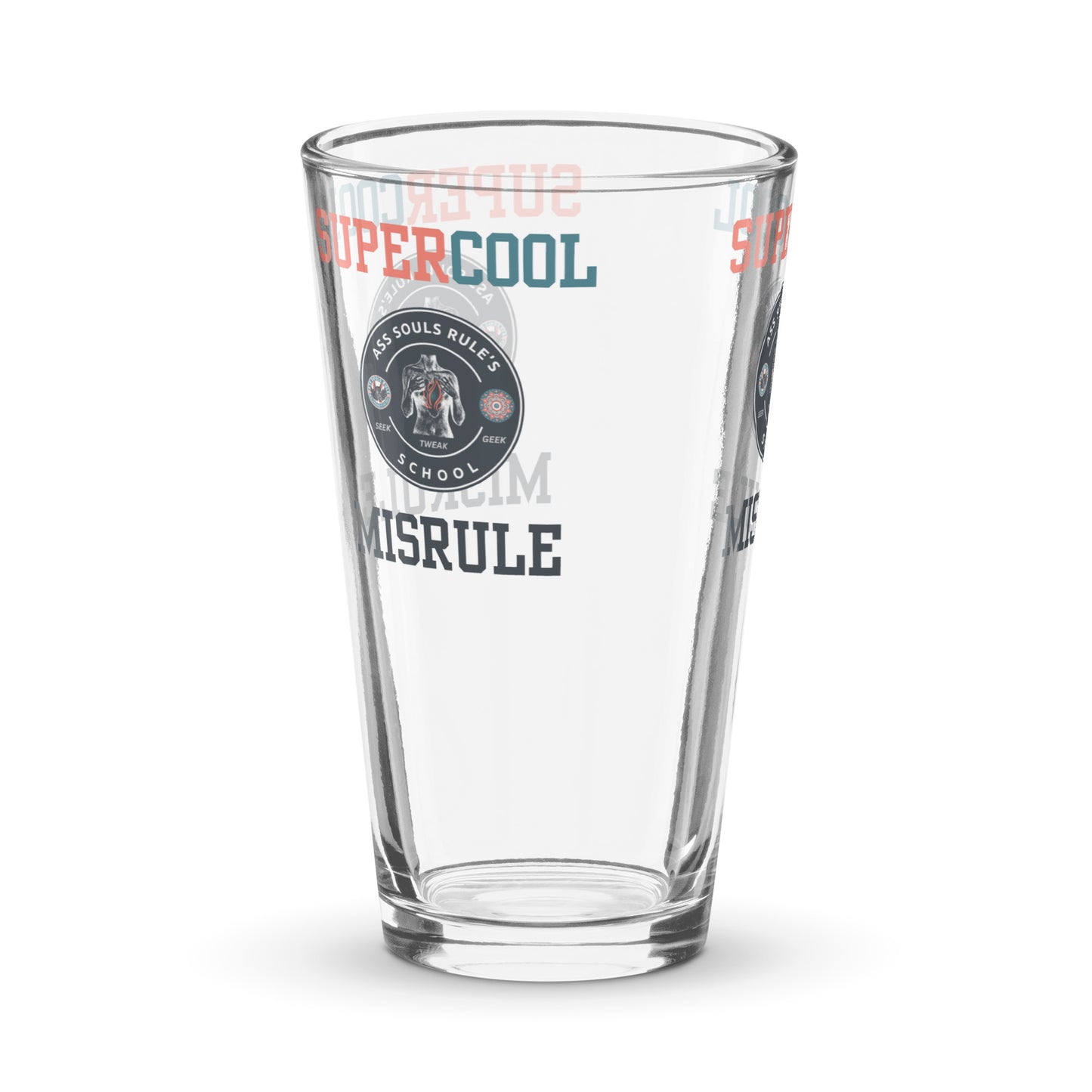 SuperCool Misrule shaker pint glass