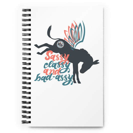 Sassy, Classy, & Bad Assy spiral notebook