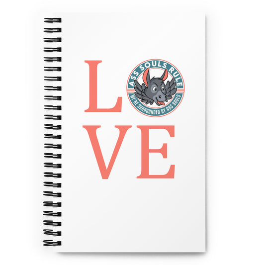 LOVE ASR salmon spiral notebook