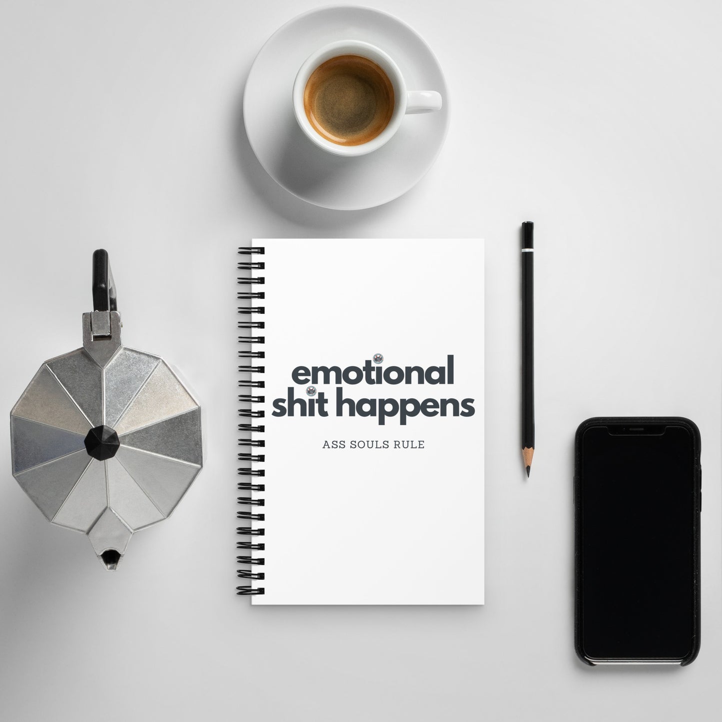 Emotional Shit Happens spiral notebook