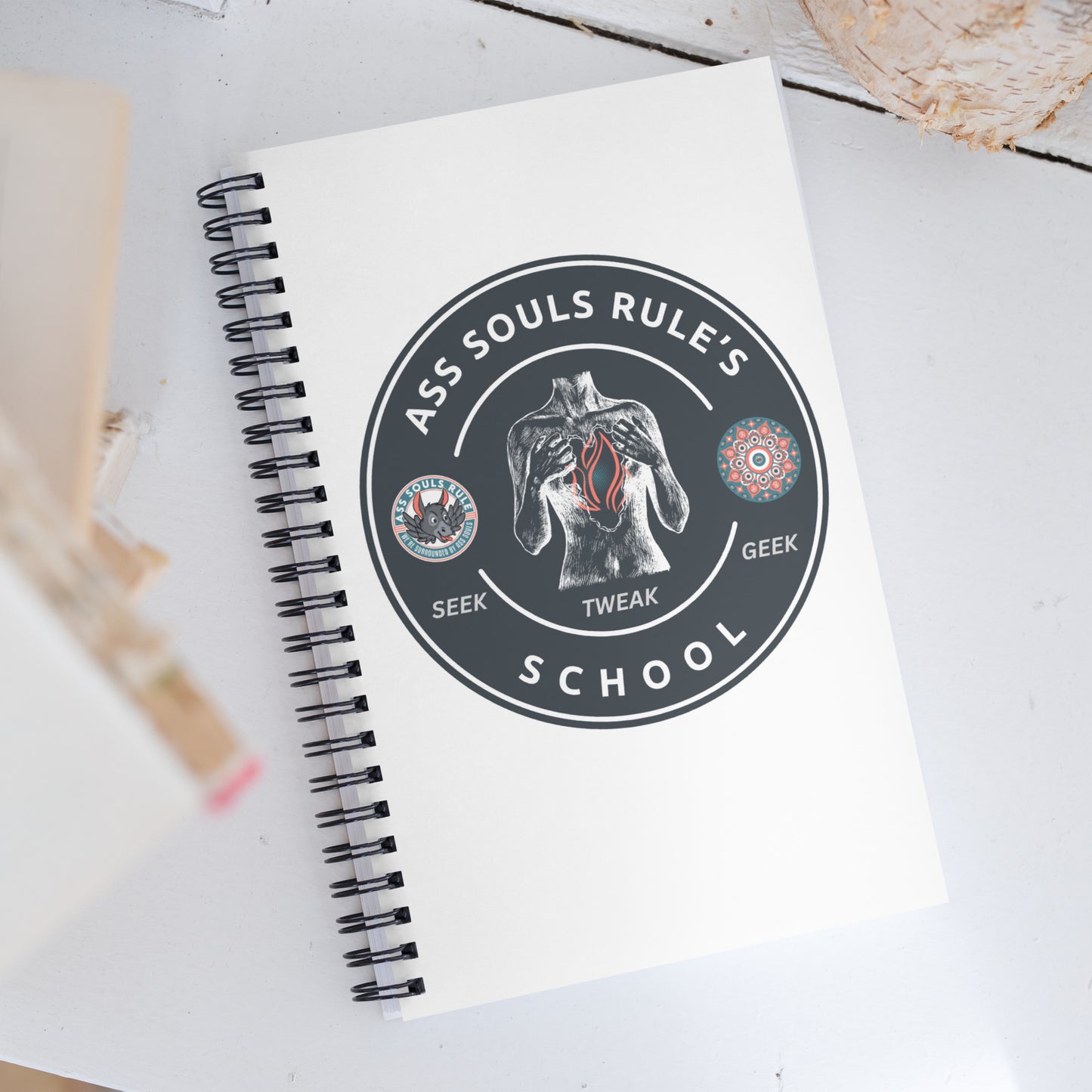 Ass Souls Rule's School spiral notebook