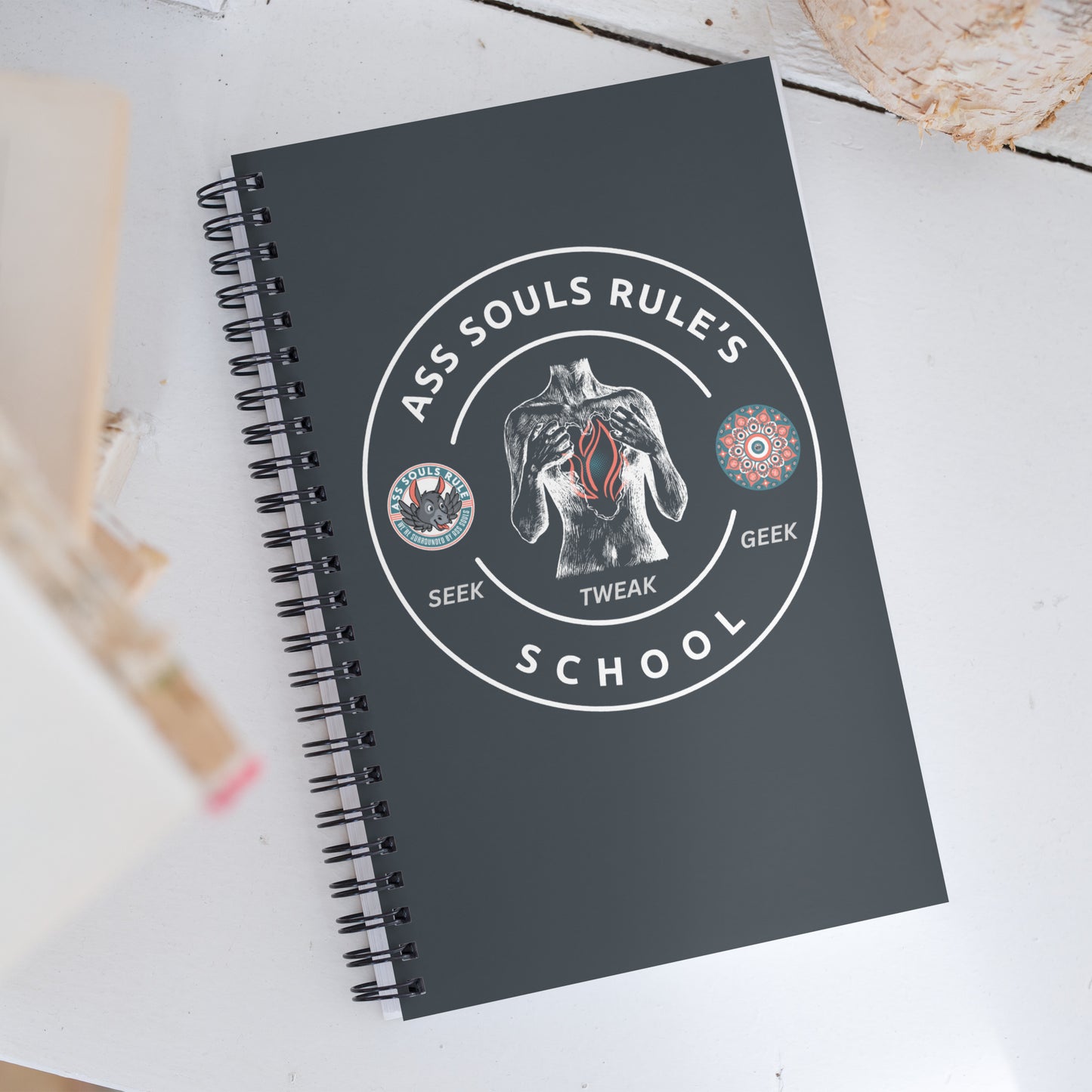 Ass Souls Rule's School spiral notebook