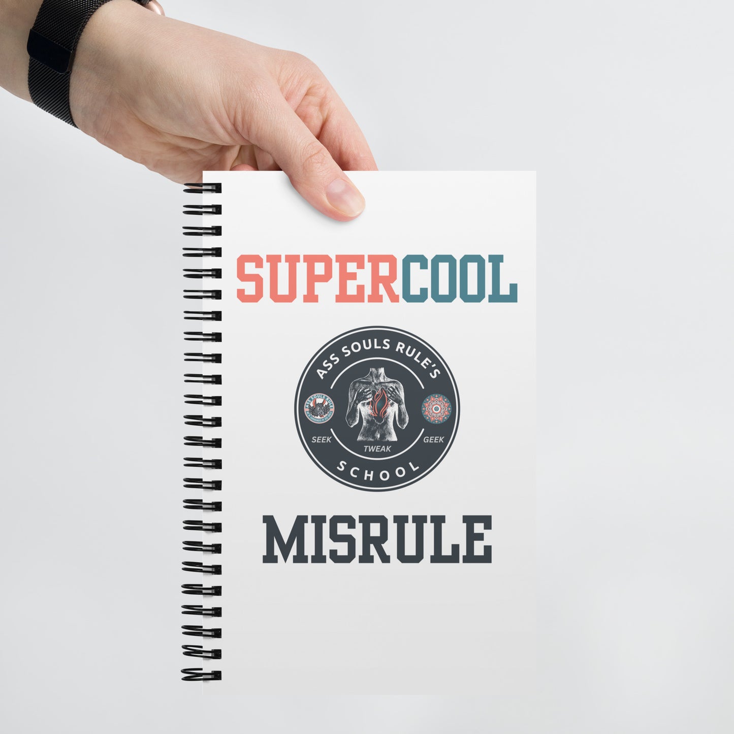 SuperCool MisRule spiral notebook