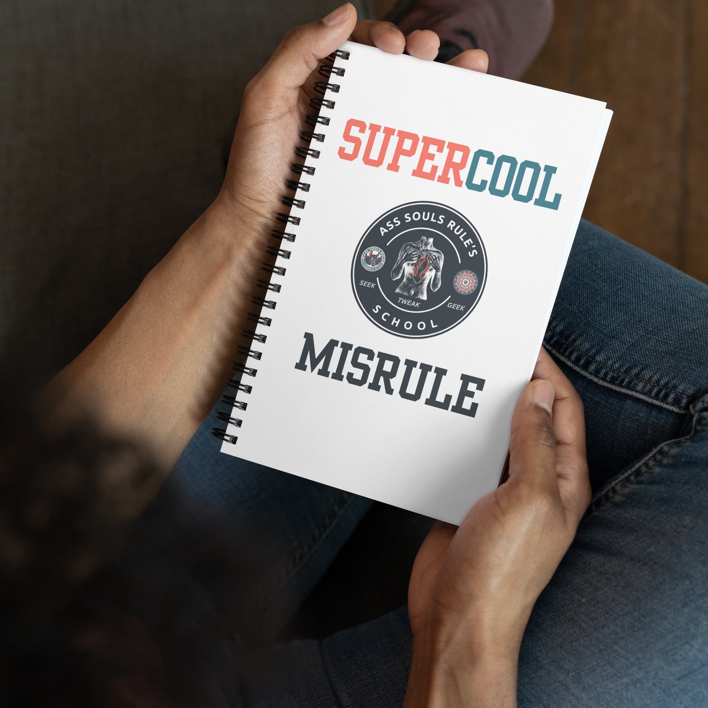 SuperCool MisRule spiral notebook