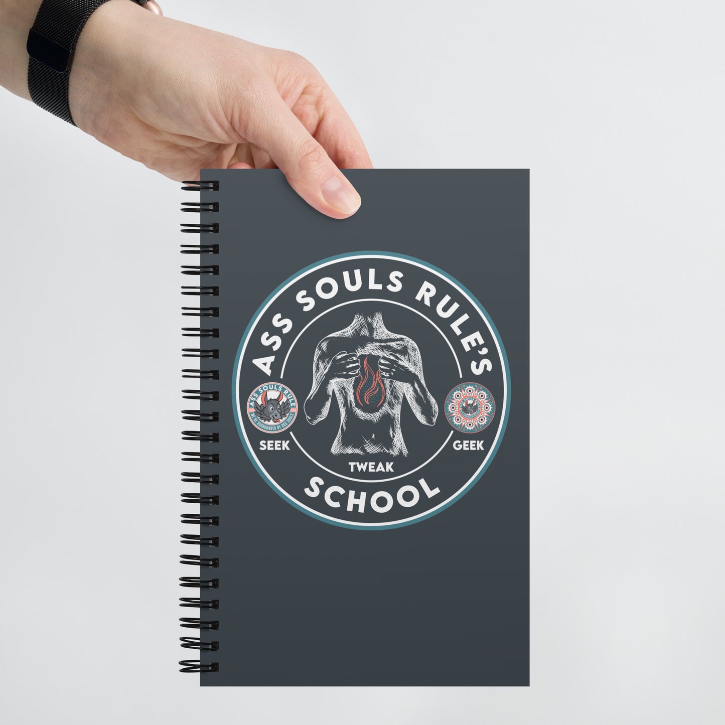 Ass Souls Rule's School spiral notebook