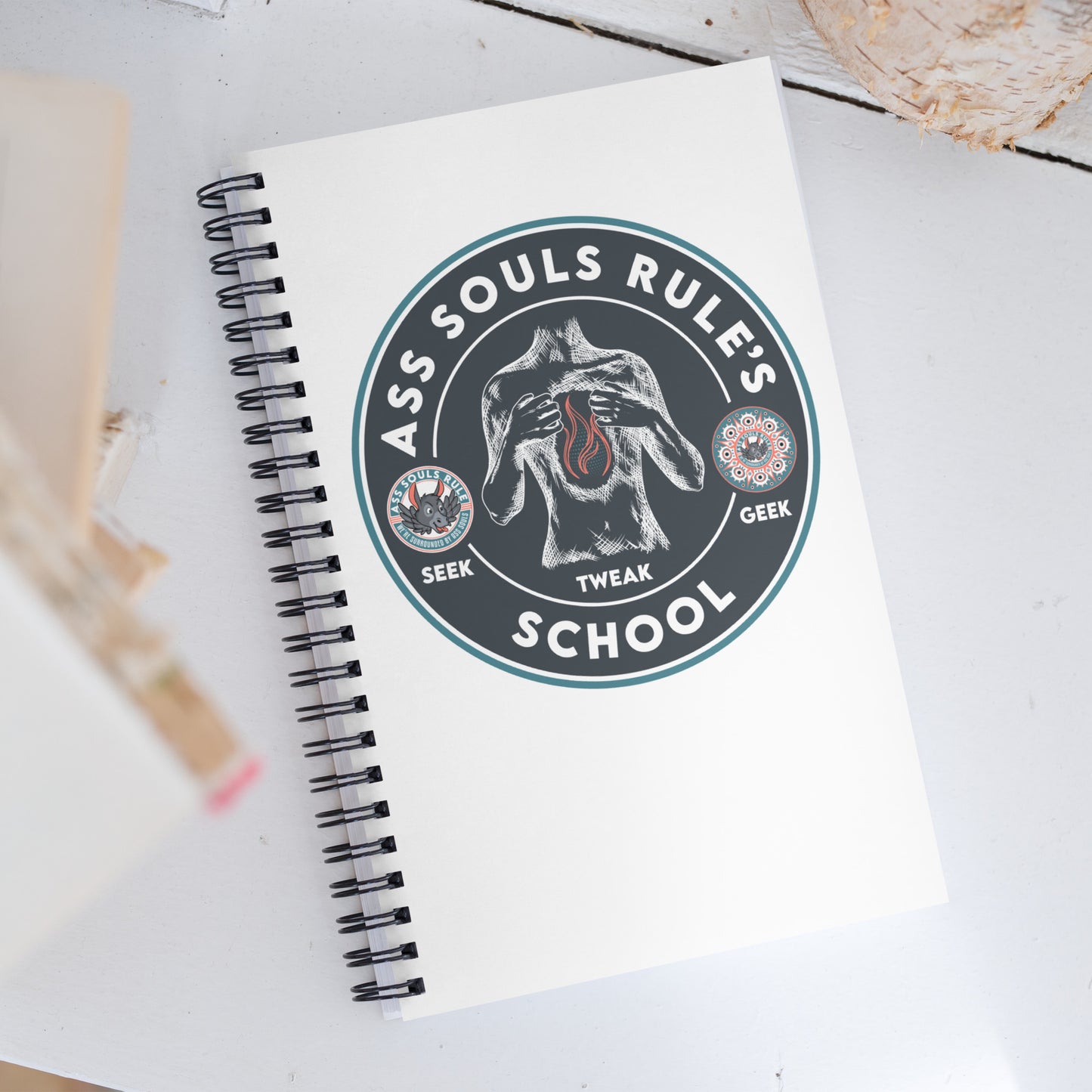 Ass Souls Rule's School spiral notebook