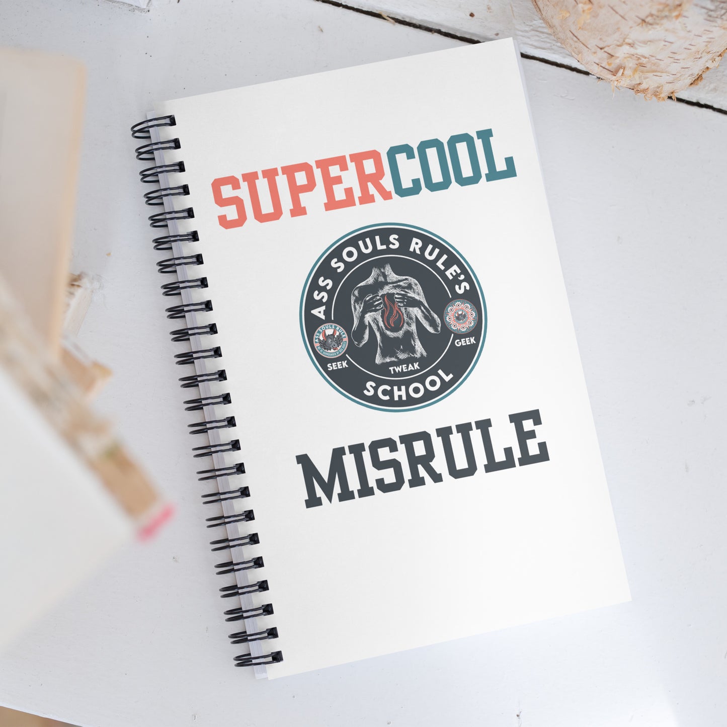 SuperCool MisRule spiral notebook