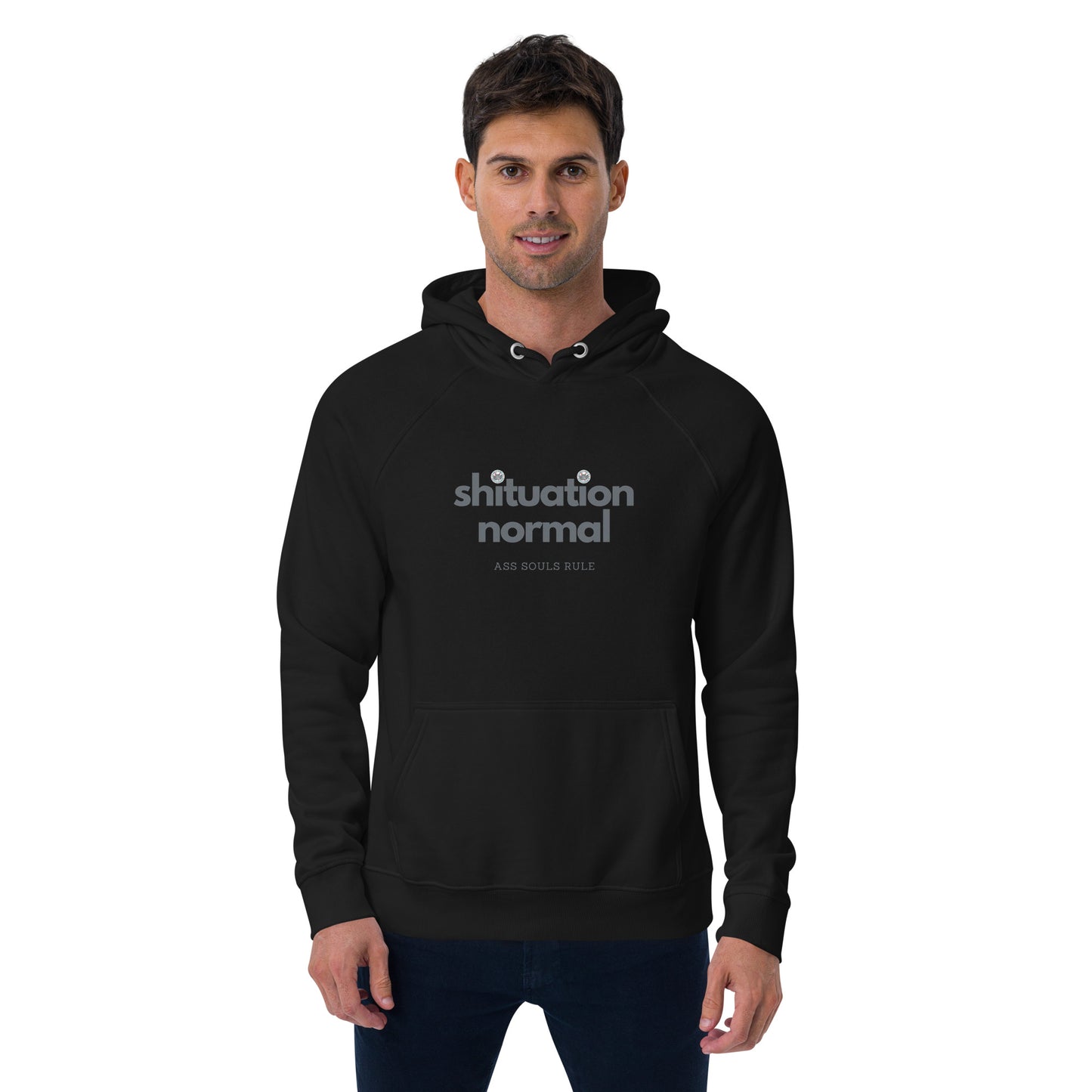 Shituation Normal unisex eco raglan hoodie