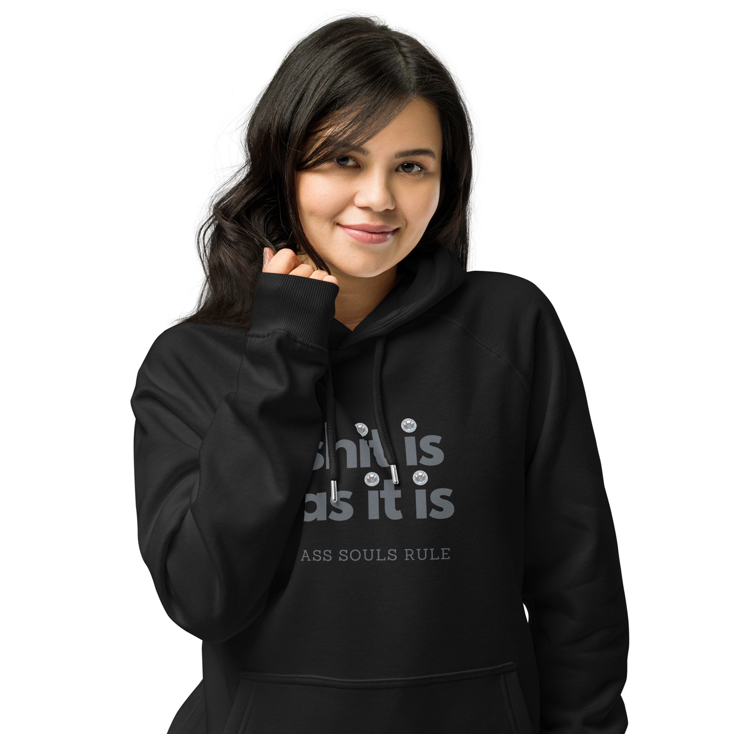 Shit Is As It Is unisex eco raglan hoodie