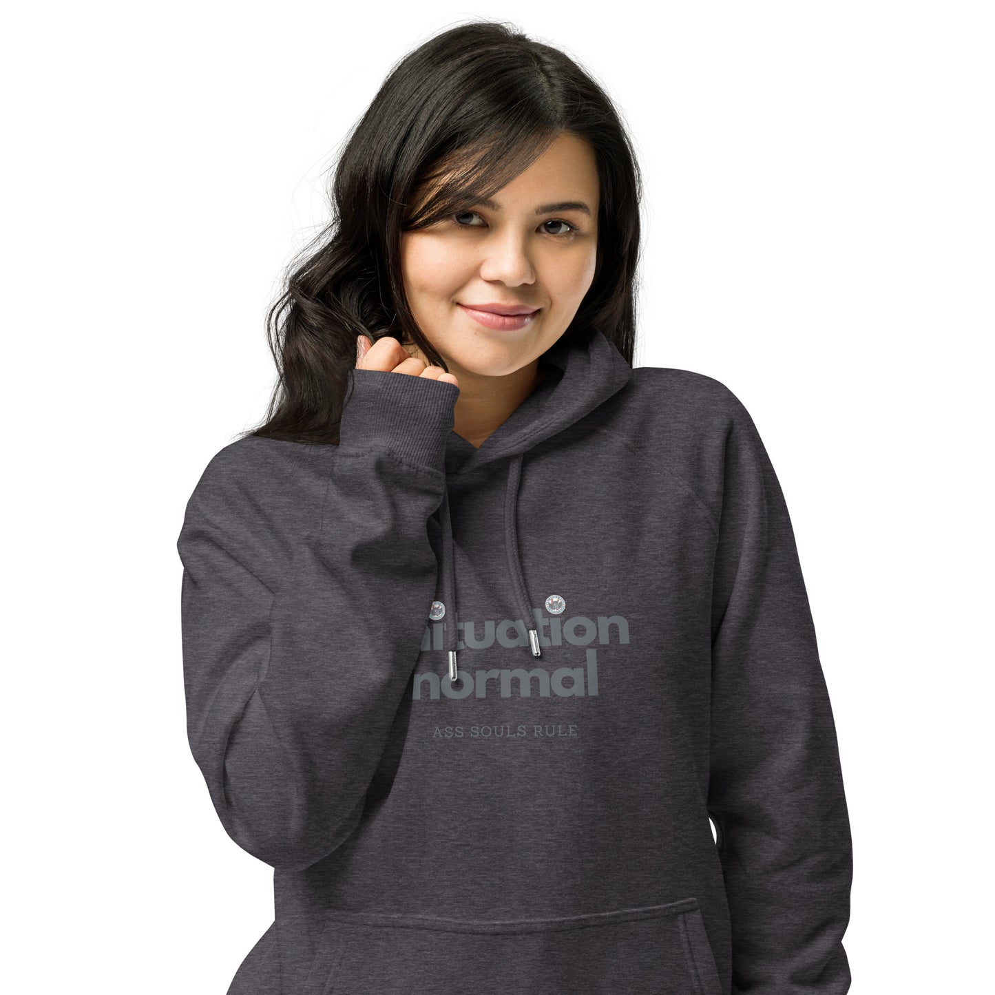 Shituation Normal unisex eco raglan hoodie