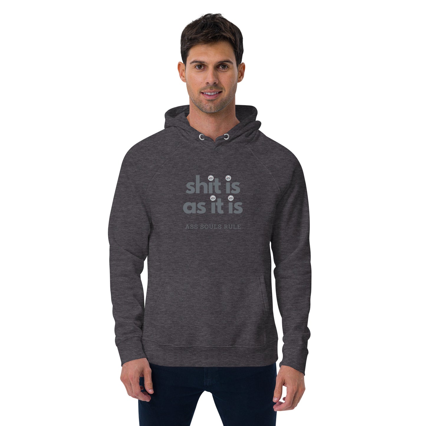 Shit Is As It Is unisex eco raglan hoodie