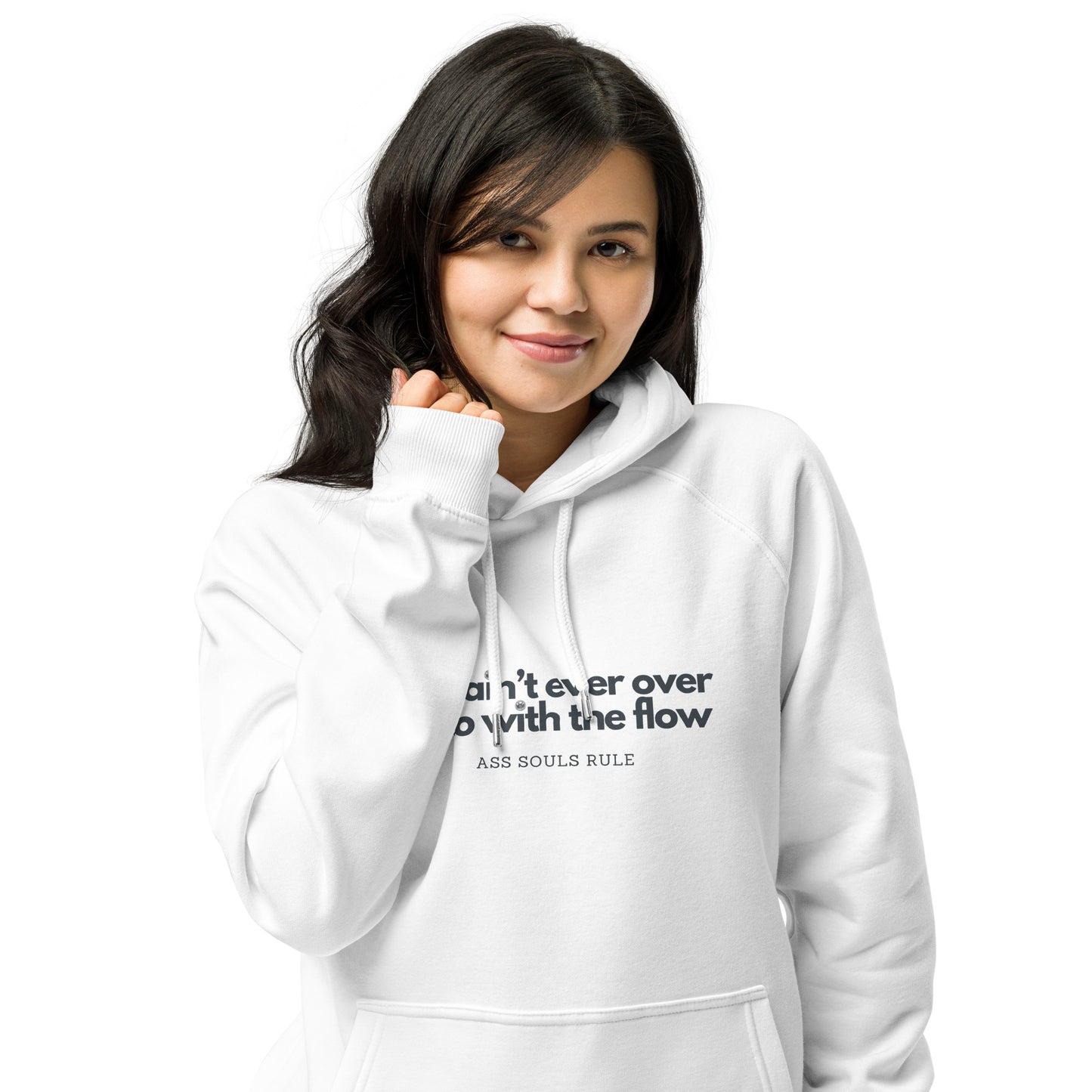 Go With the Flow unisex eco raglan hoodie