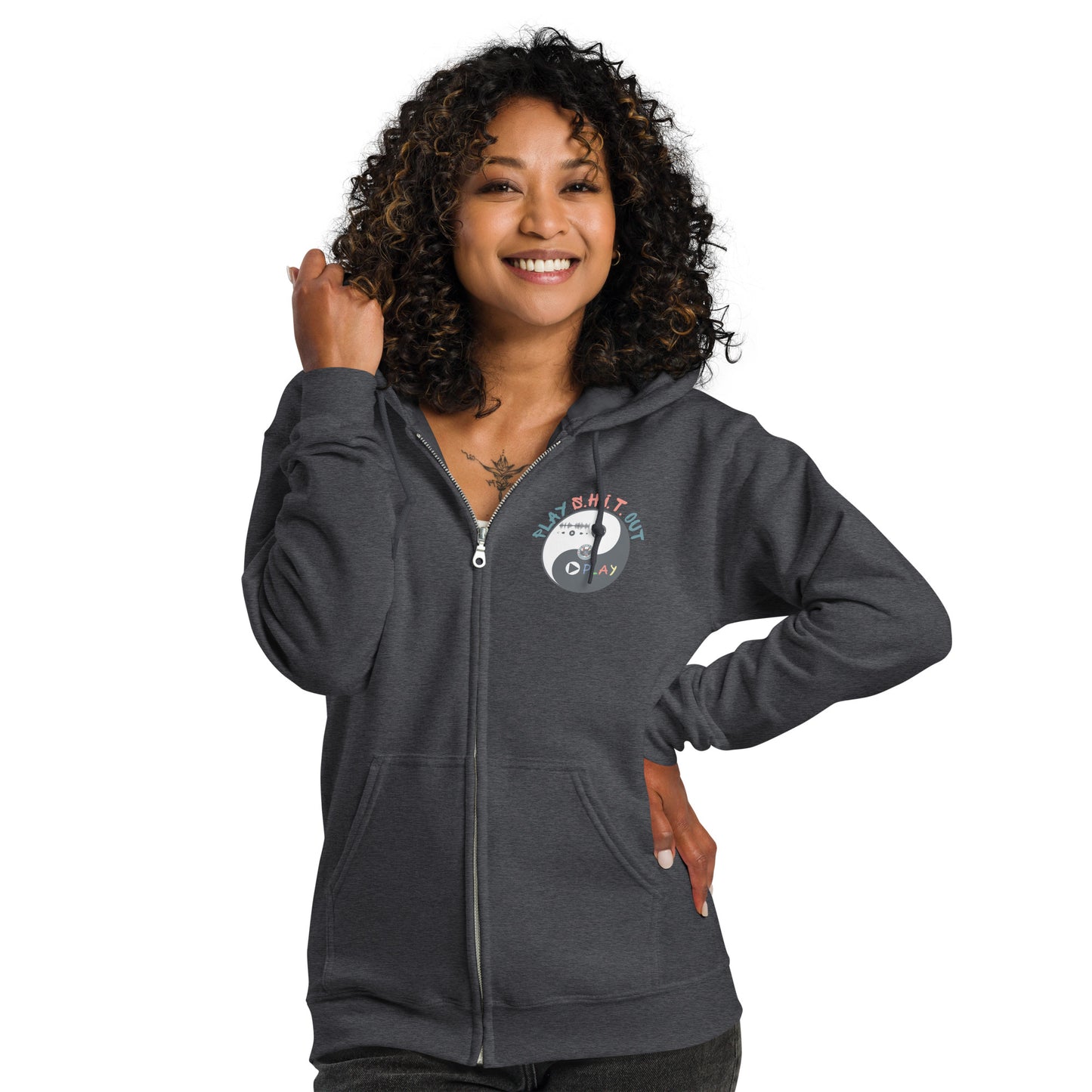 play S.H.I.T. out unisex heavy blend zip hoodie