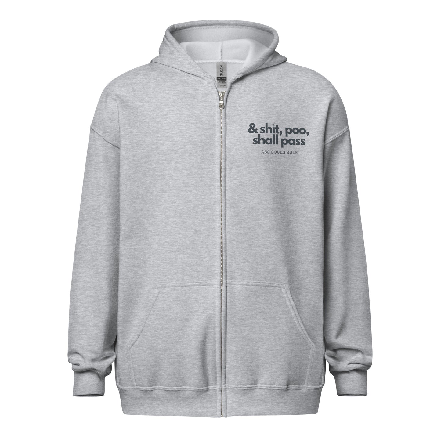 & Shit, Poo, Shall Pass unisex heavy blend zip hoodie