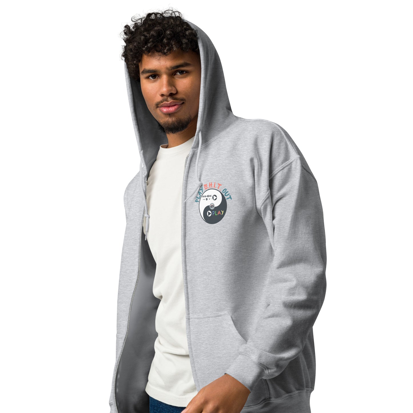 play S.H.I.T. out unisex heavy blend zip hoodie