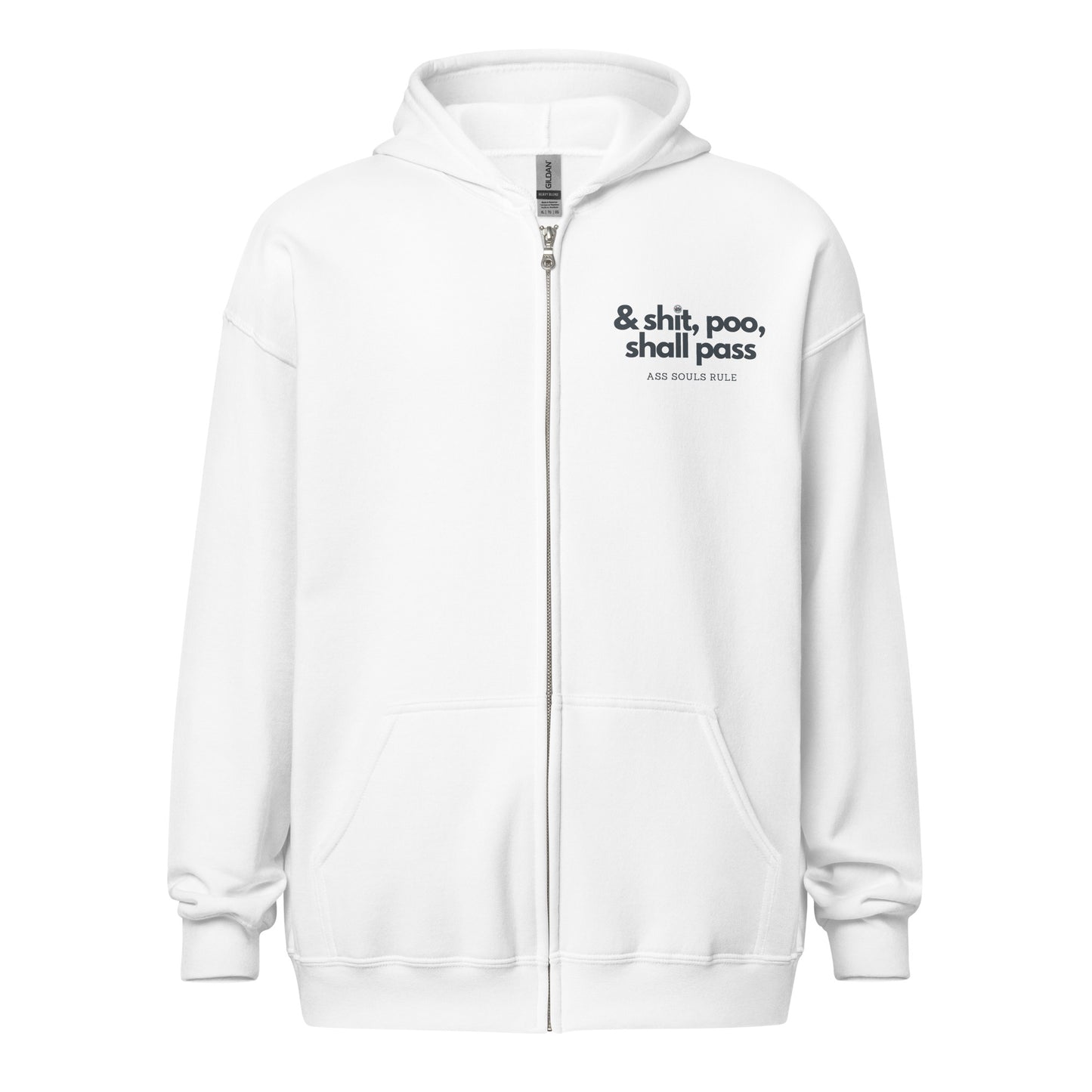 & Shit, Poo, Shall Pass unisex heavy blend zip hoodie