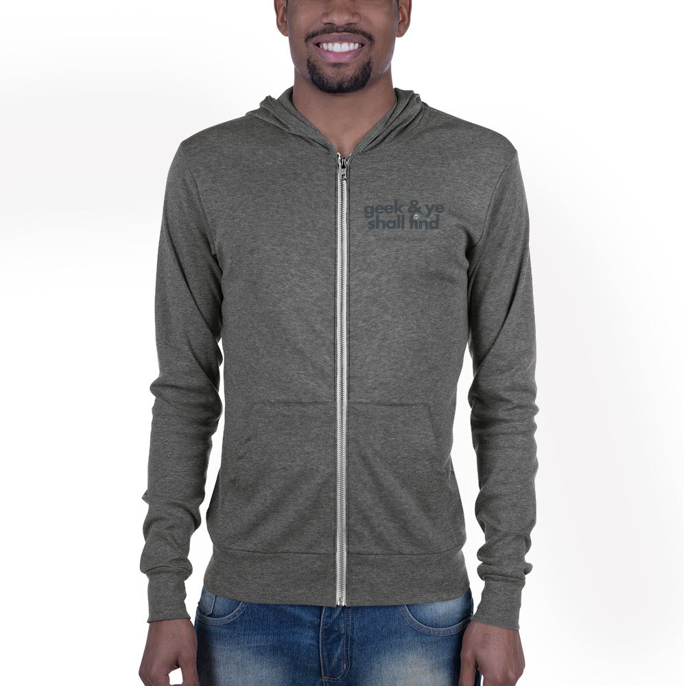 Geek & Ye Shall Find unisex zip hoodie