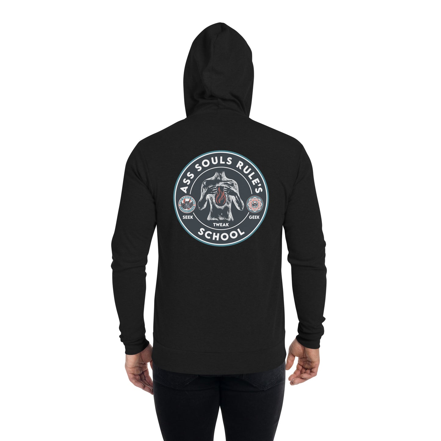 Ass Souls Rule's School unisex zip hoodie