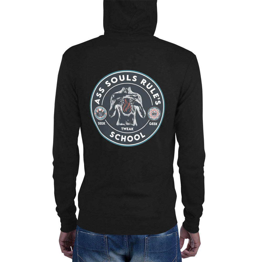 Ass Souls Rule's School unisex zip hoodie