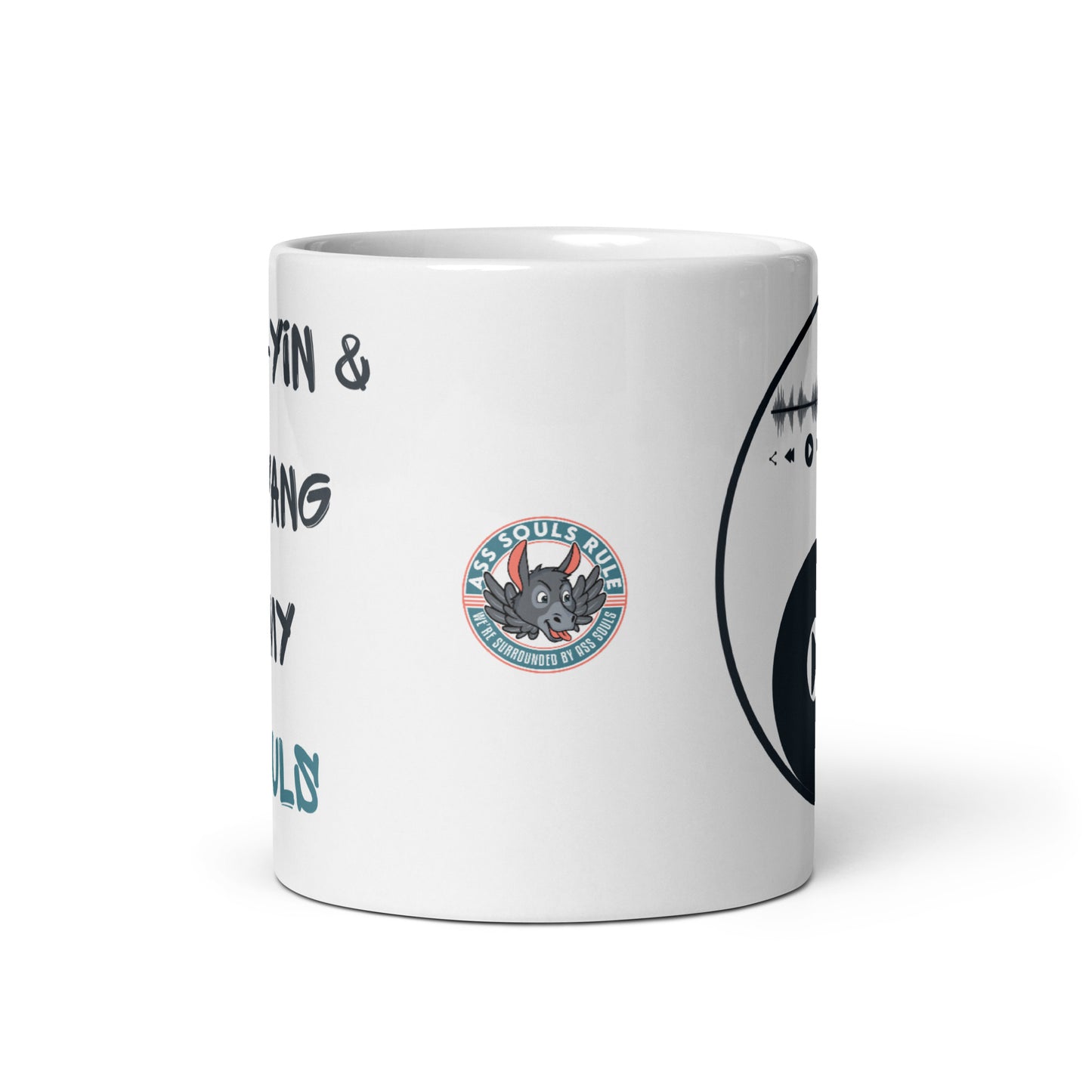 Play-Yin & Play-Yang white glossy mug