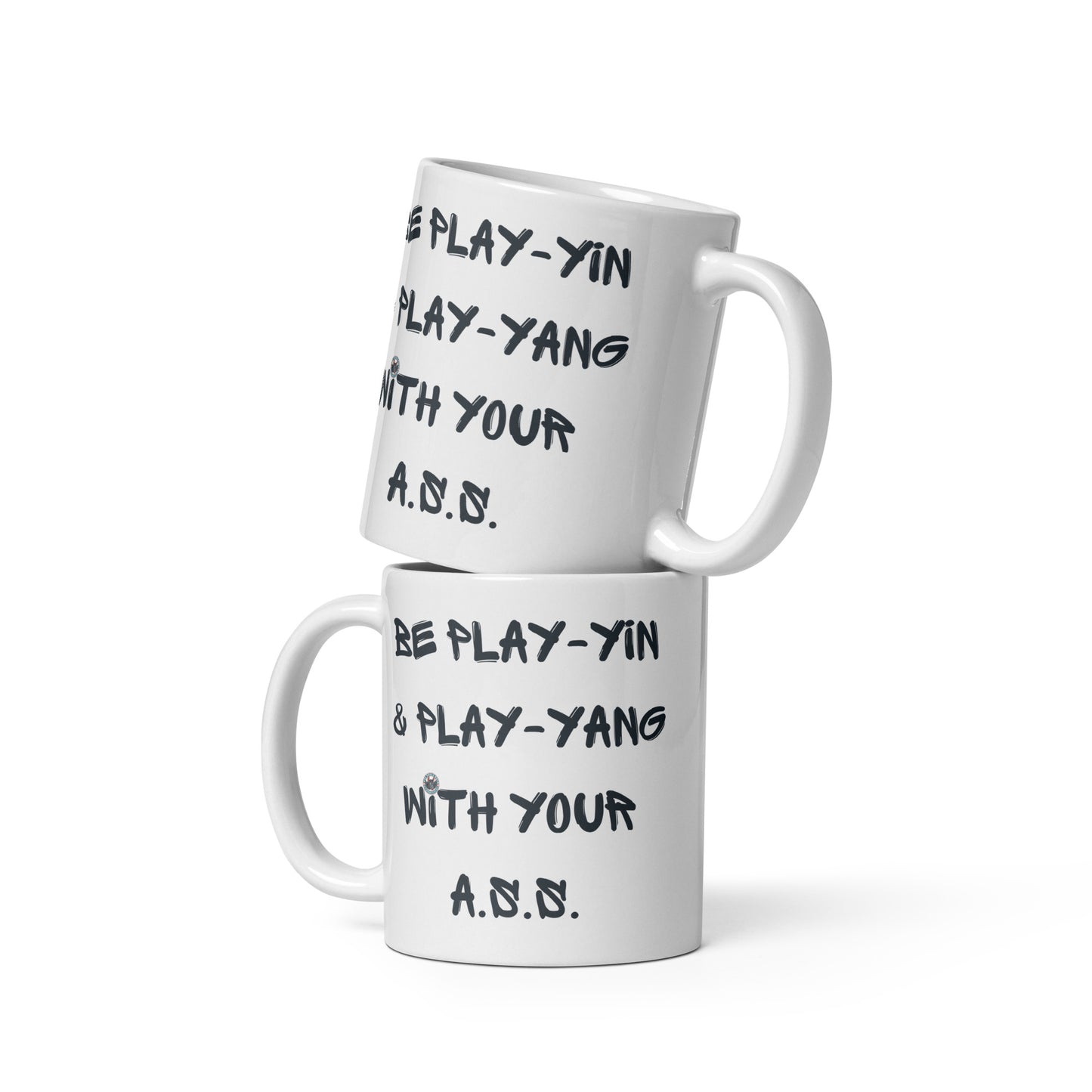 Be Play-Yin & Play-Yang white glossy mug