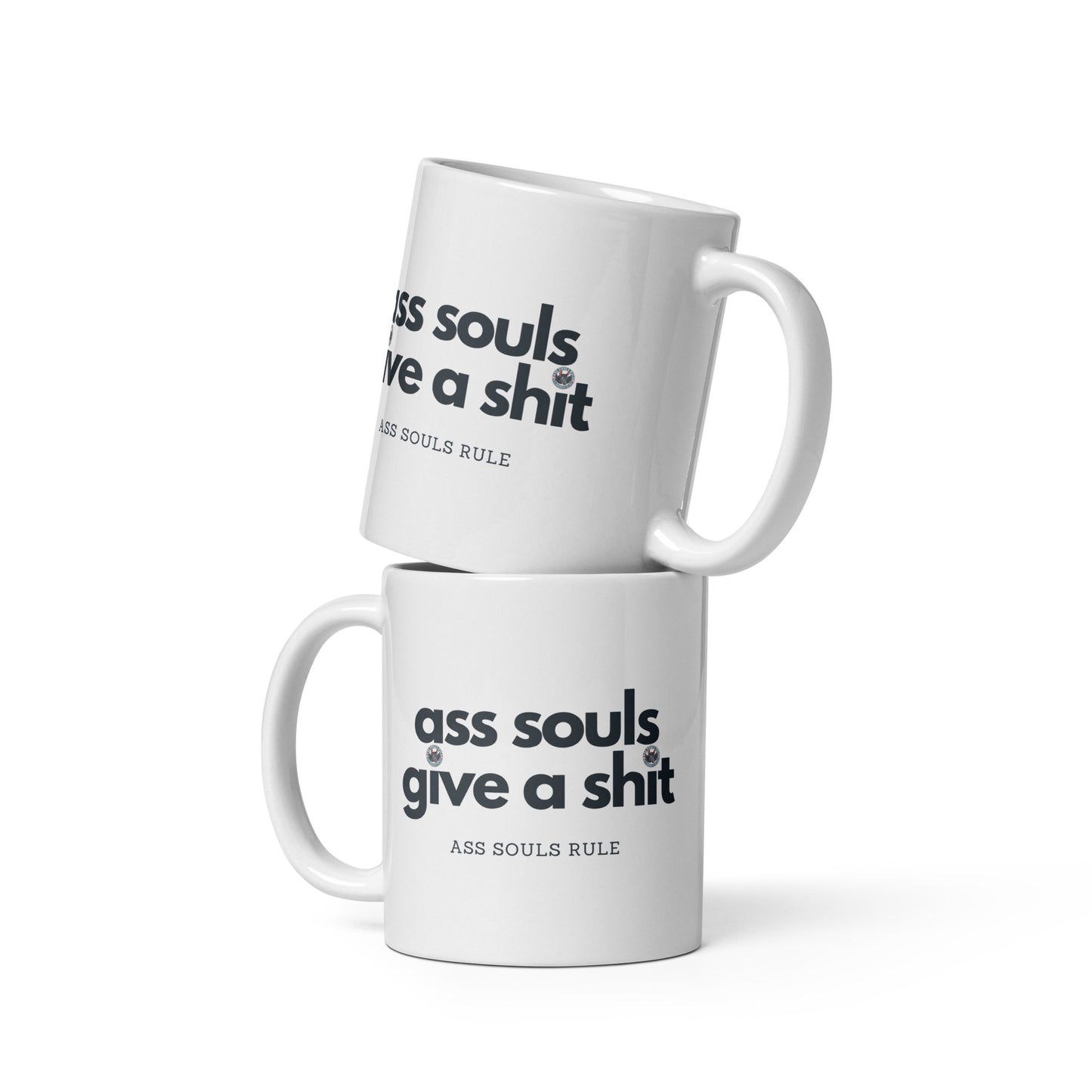 Ass Souls Give a Shit white glossy mug