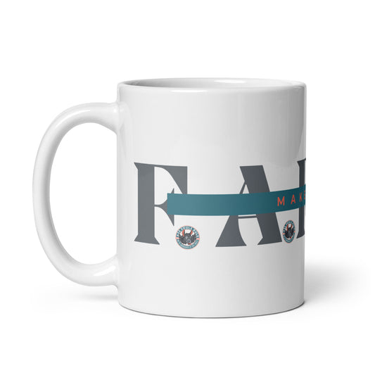 Make Good F.A.R.T.S. light gray white glossy mug