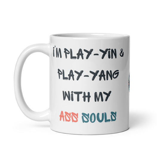 Play-Yin & Play-Yang white glossy mug