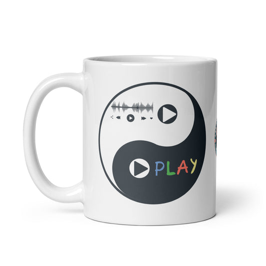 Play-Yin & Play-Yang gray white glossy mug