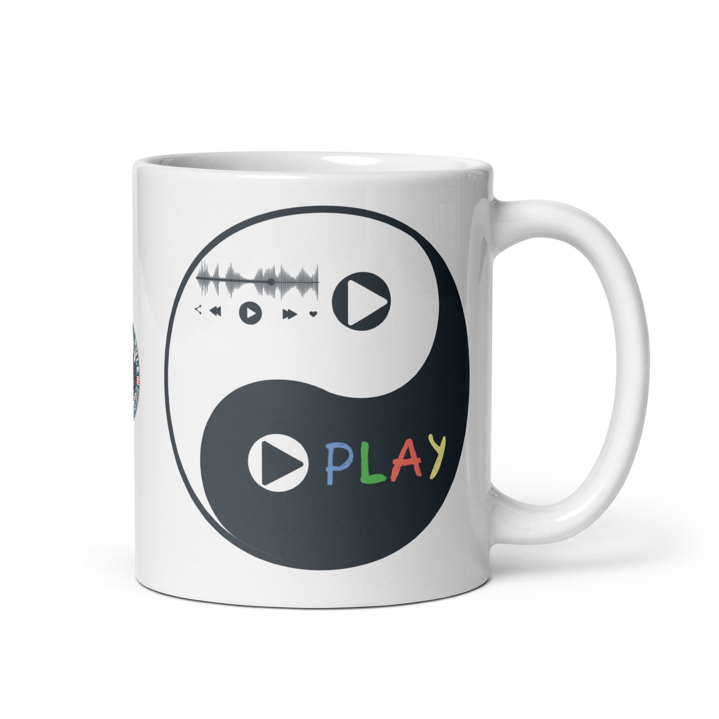 Play-Yin & Play-Yang white glossy mug