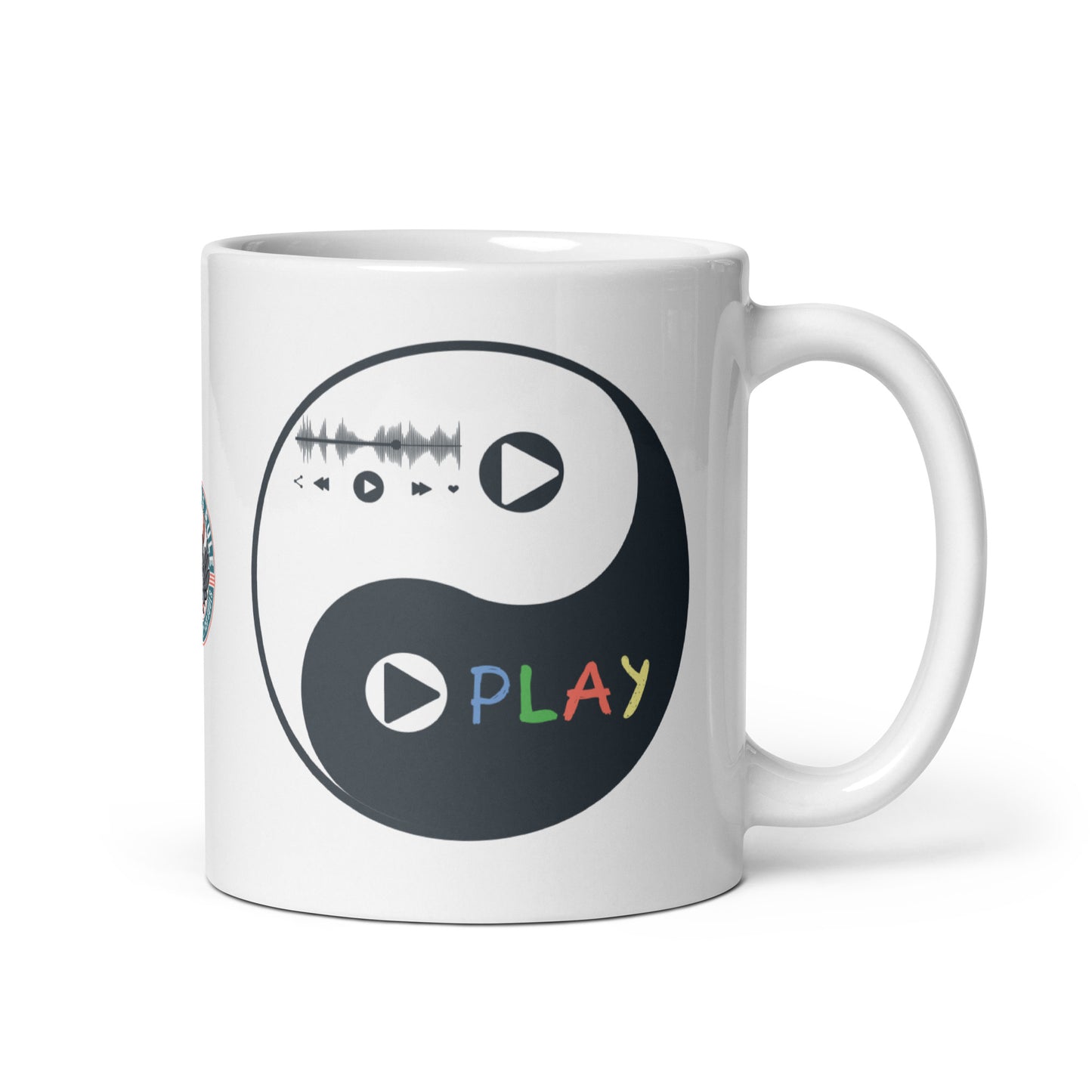 Play-Yin & Play-Yang gray white glossy mug