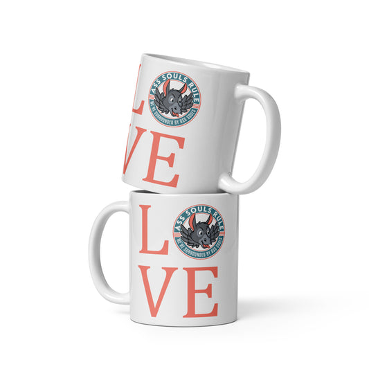 LOVE ASR salmon white glossy mug